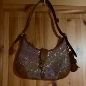 Coach Brown Holographic Signature Shoulder Bag